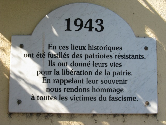Plaque aux victimes du fascisme. Bastia